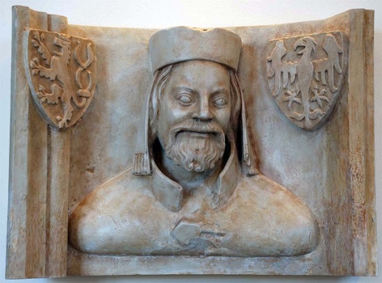 Sádrový odlitek busty Karla IV. na Pražském hradě
