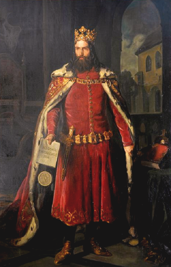 Alžbětin děd, polský král Kazimír III., na obraze Leopolda Löfflera